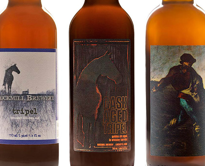 A trio of beer bottle labels with net contents and other TTB label requirements.