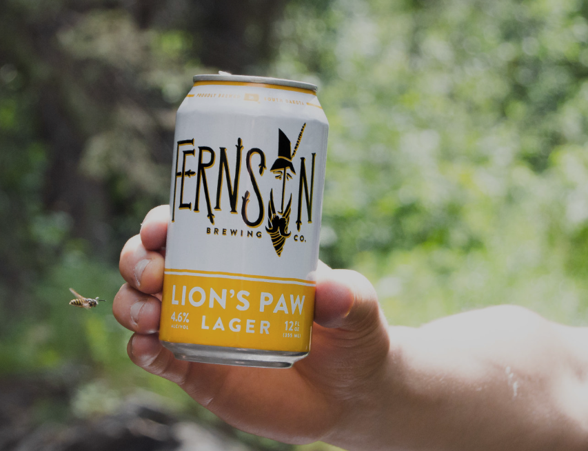 A single beer can made with a clear can label.