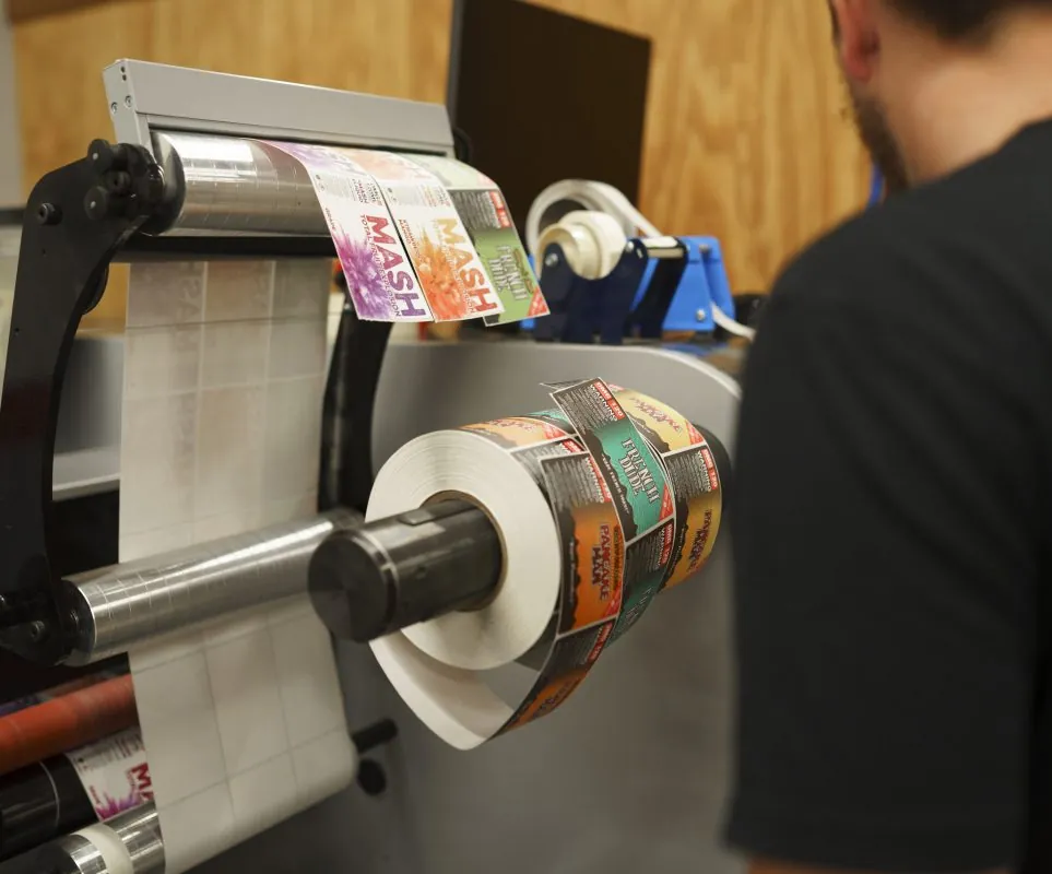 Labels being printed