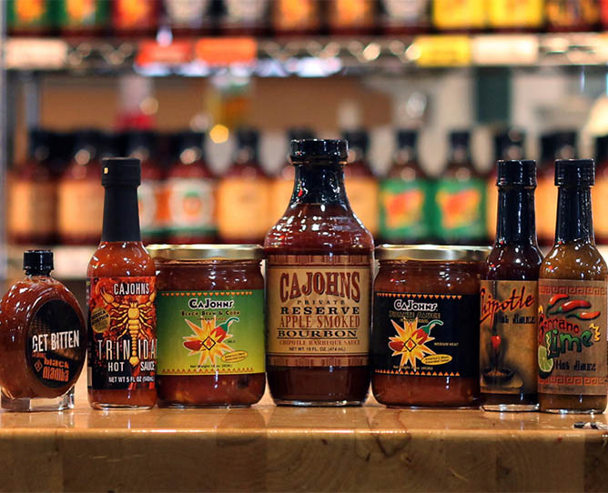 Hot sauce labels.