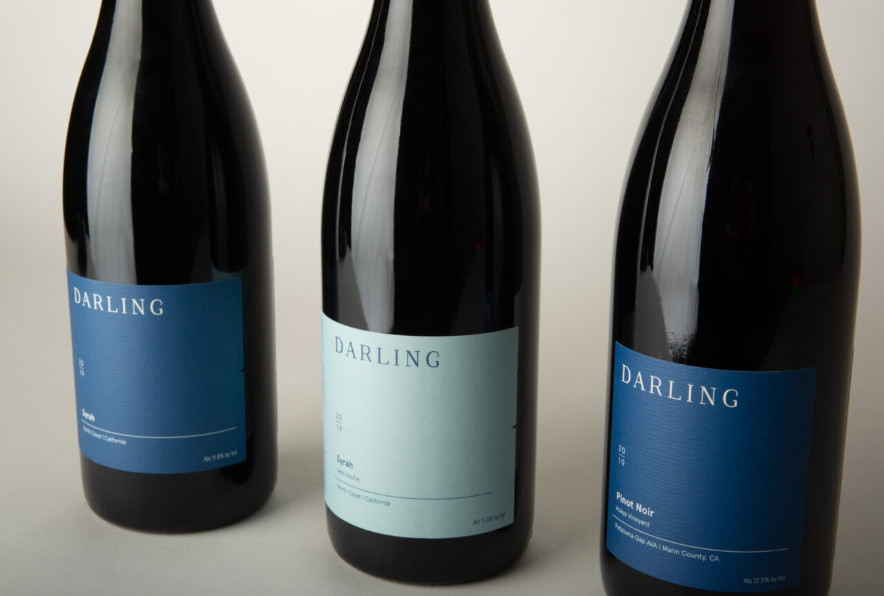 Wine bottles with custom labels