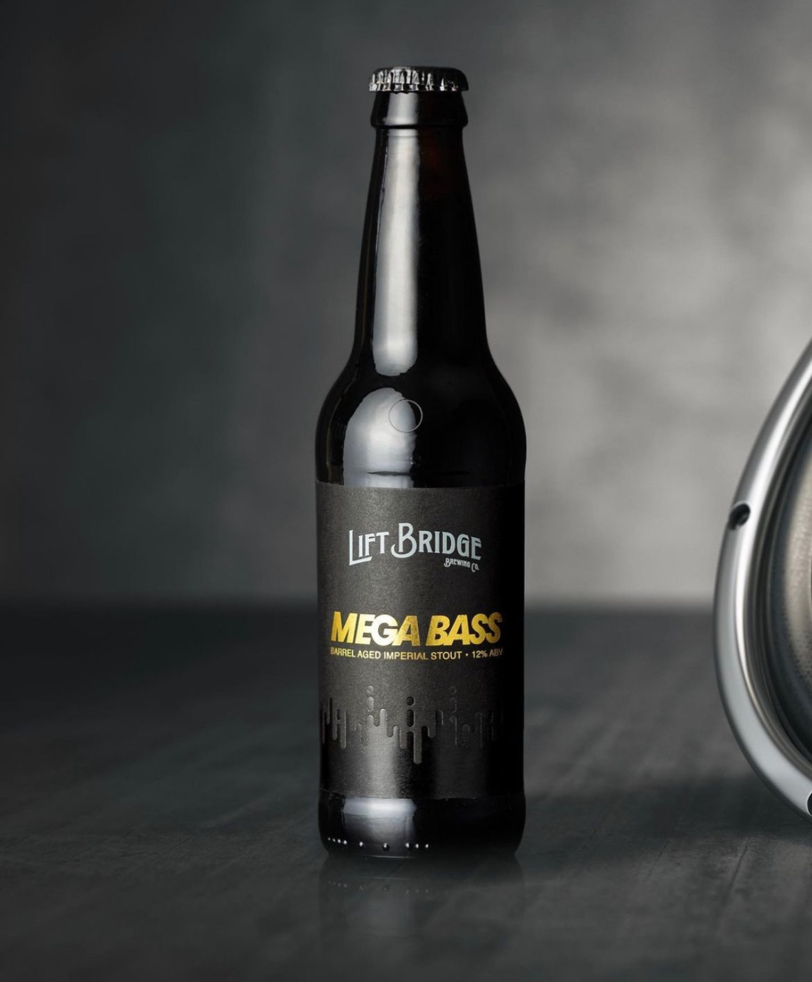 Beer stout bottle with custom label