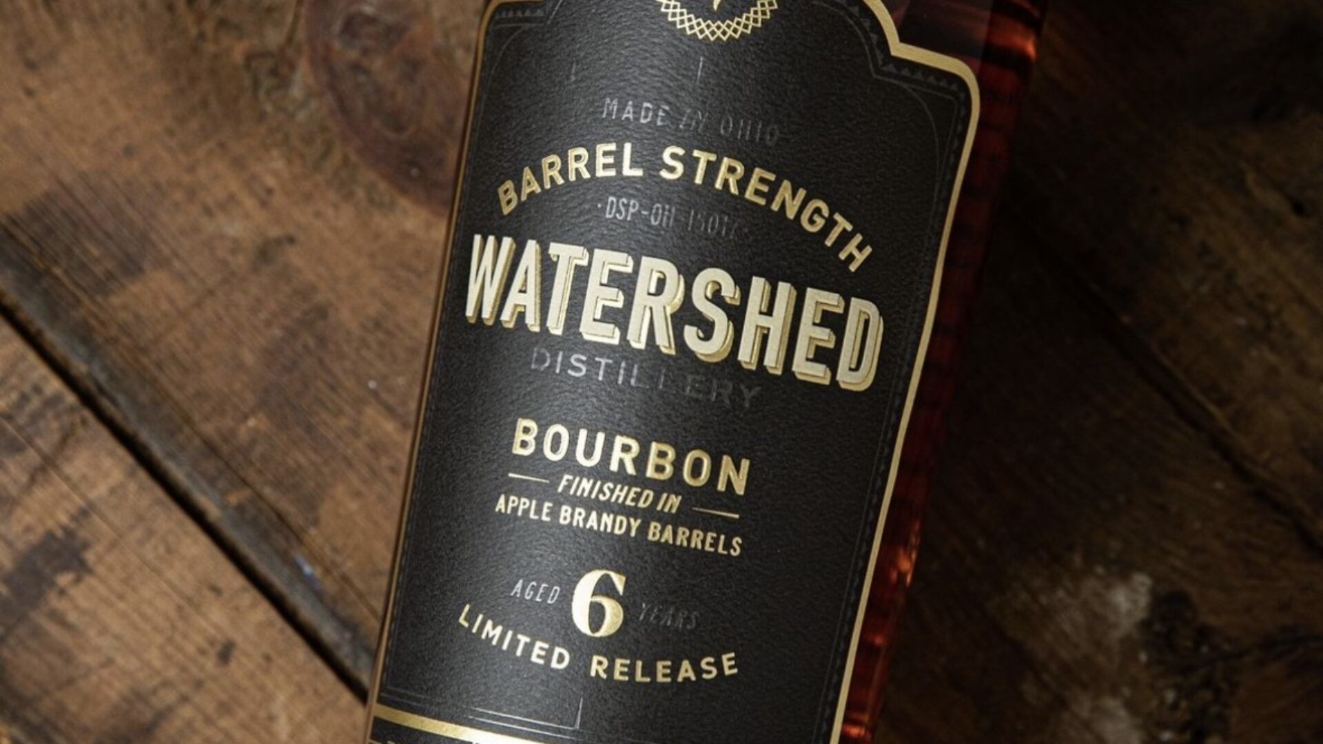 Bourbon bottle with custom label