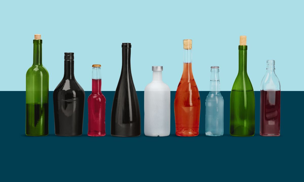 Different sizes and materials of containers