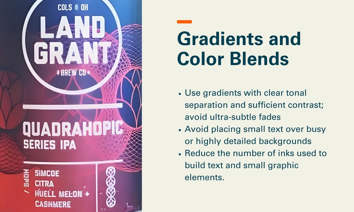 Printed cans design - gradients and color blends