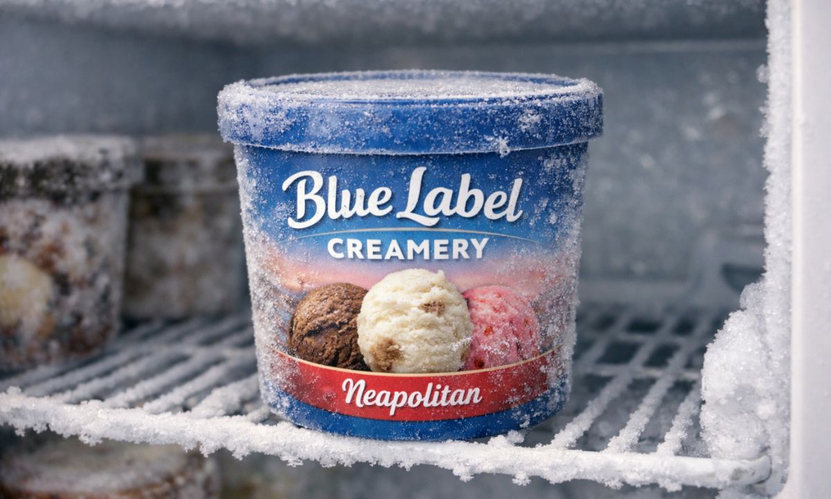 Ice cream with a freezer safe label